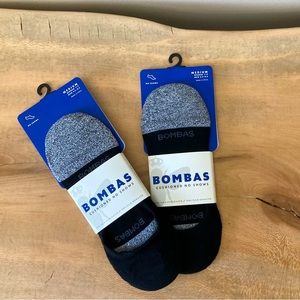 Bombas No-show 2 Pairs Socks NWT Black/Gray